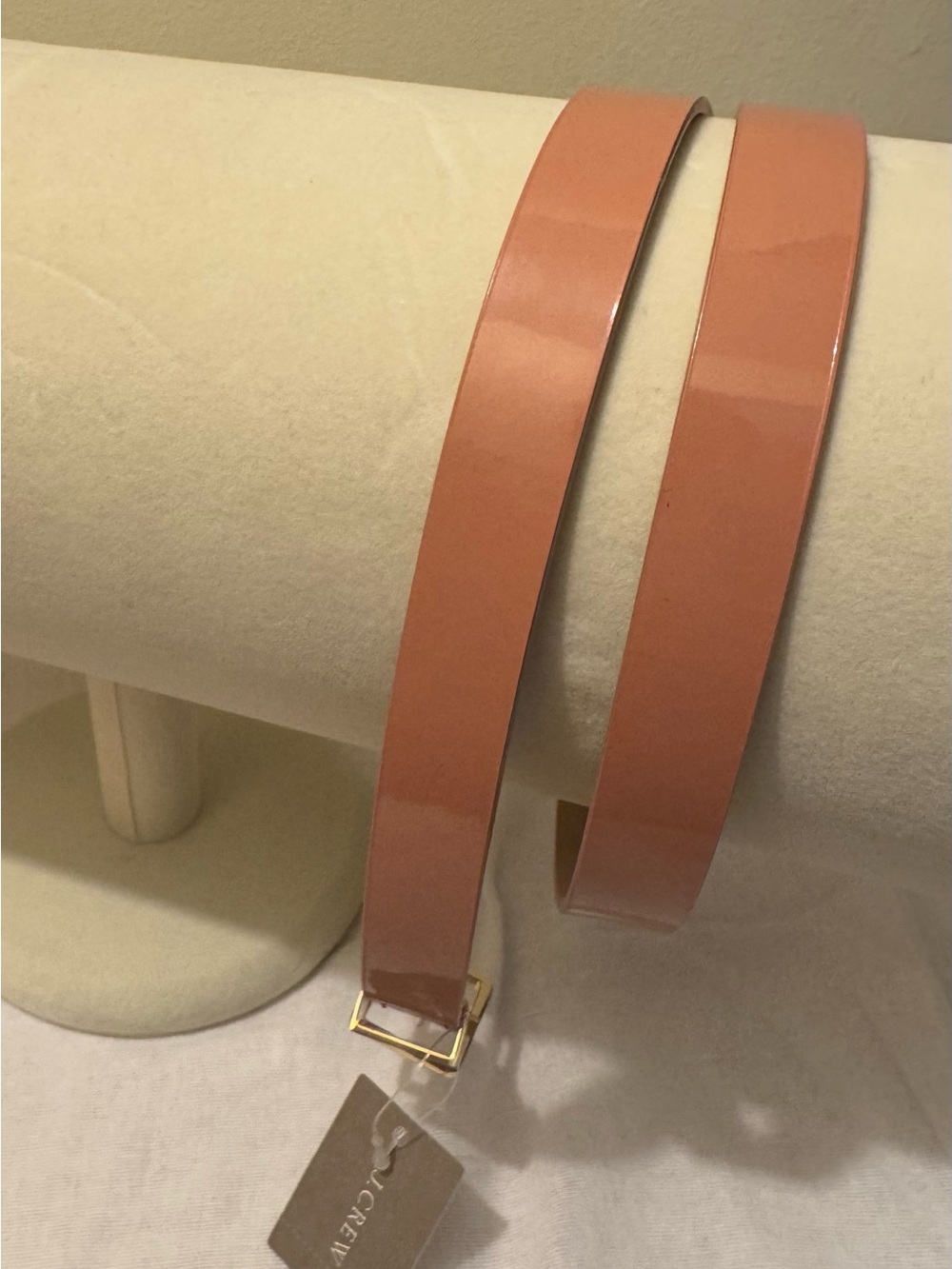 NWT VINTAGE J. Crew Monica Patent Metal Belt Frosted Taupe Deadstock Small - Picture 10 of 11